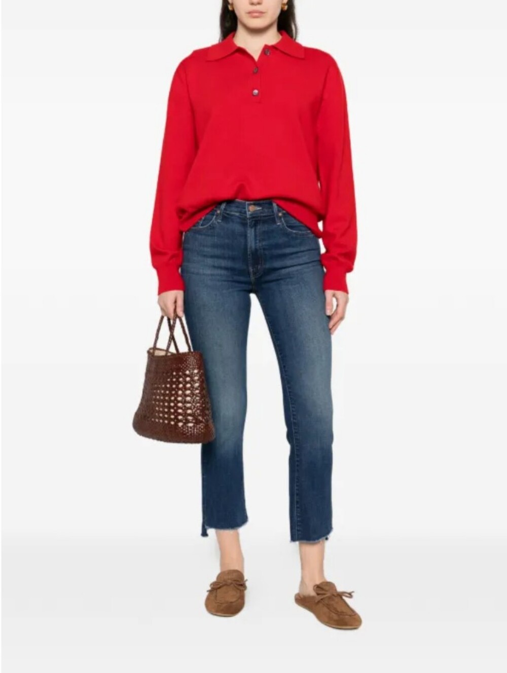 MOTHER "The Insider Crop Step Fray" Jean
